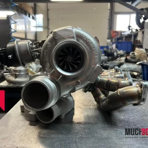MUCHBOOST - TURBOCOMPRESSORE UPGRADE BILLET WHEEL GTB2565VK HYBRID TURBO VACUUM CONVERTED WITH A WELDED 1.9 / 2.0 TDI MANIFOLD