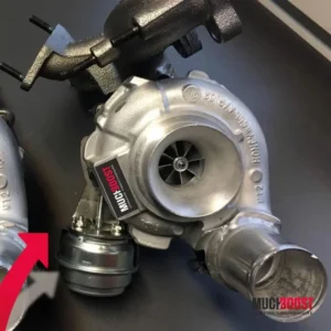 MUCHBOOST - TURBOCOMPRESSORE UPGRADE BILLET WHEEL GTD1752VRK VACUUM CONVERTED WITH WELDED 1.6/1.9/2.0 TDI MANIFOLD