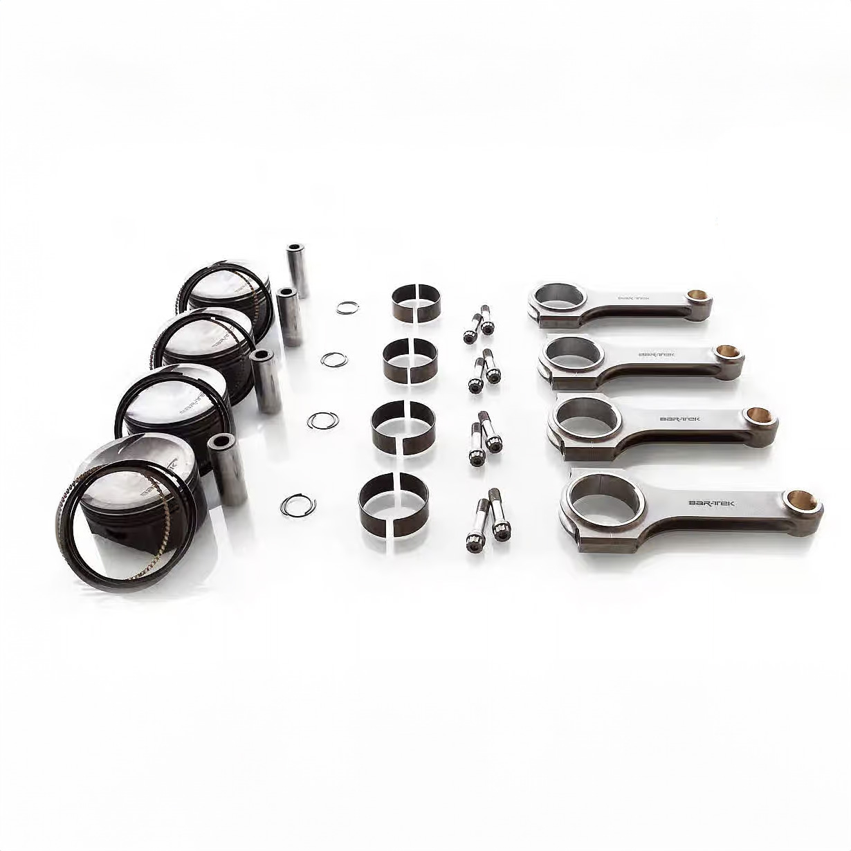 BAR-TEK & MAHLE FORGED PISTONS- & STEEL CONNECTING ROD SET RACE V2 2.0 TSI EA888