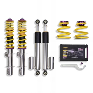 KW SUSPENSION - 35280031 KW V3 INOX ASSETTO REGOLABILE AUDI A3 8L / SEAT LEON 1M / SKODA OCTAVIA I / VW BORA / GOLF MK4