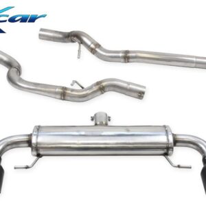 INOX CAR - TUBO CENTRALE DIRETTO + TERMINALE CON USCITA DIAM. 100 RACING BLACK CERAMIC DX+SX AUDI A1 / S1 8X 2.0 TFSI QUATTRO (256CV) 2012
