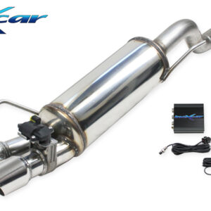 INOX CAR - POSTERIORE SILENZIATO CON USCITA 2 X DIAM. 80 RACING + VALVOLA CON MOTORINO ELETTRICO + TELECOMANDO ABARTH GRANDE PUNTO EVO 1.4 TURBO MULTIAIR (165CV) DIAM. 55