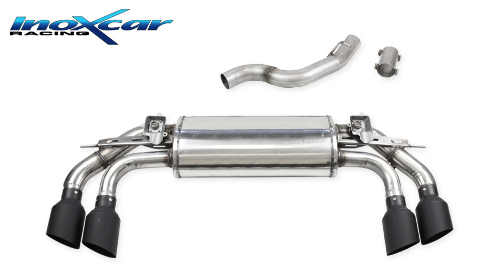 INOX CAR - TERMINALE SILENZIATO CON USCITA 2X DIAM.100 RACING BLACK CERAMIC DX+SX + VALVOLE CON MONTAGGIO MOTOTRINI ELETTRICI AUDI SQ2 GA 2.0 TFSI 300CV QUATTRO 2021