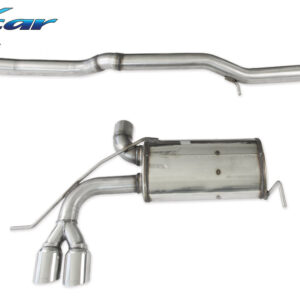 INOX CAR - TUBO CENTRALE DIRETTO + TERMINALE CON USCITA 2 X DIAM. 76 RACING AUDI S3 8L 1.8 TURBO 210CV-225CV 99-03