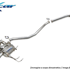 INOX CAR - TUBO CENTRALE DIRETTO + TERMINALE SILENZIATO CON USCITE CENTRALI 3 X DIAM. 114 RACING BLACK CERAMIC + VALVOLA CON MONTAGGIO MOTORINO ELETTRICO DI SERIE HONDA CIVIC TYPE R FL5 2.0i V-TECH (329CV) 2022