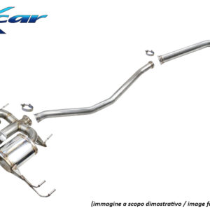 INOX CAR - TUBO CENTRALE DIRETTO + TERMINALE SILENZIATO CON USCITE CENTRALI 3 X DIAM. 114 RACING + VALVOLA CON MONTAGGIO MOTORINO ELETTRICO DI SERIE HONDA CIVIC TYPE R FL5 2.0i V-TECH (329CV) 2022