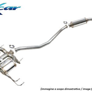 INOX CAR - TUBO CENTRALE SILENZIATO + TERMINALE SILENZIATO CON USCITE CENTRALI 3 X DIAM. 114 RACING + VALVOLA CON MONTAGGIO MOTORINO ELETTRICO DI SERIE HONDA CIVIC TYPE R FL5 2.0i V-TECH (329CV) 2022