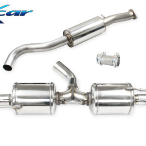 INOX CAR - TUBO CENTRALE SILENZIATO + ADATTATORE + POSTERIORE 2 SILENZIATORI CON USCITA DIAM. 100 RACING BLACK CERAMIC DX+SX TOYOTA YARIS GR 1.6 261CV 2020
