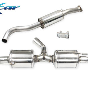 INOX CAR - TUBO CENTRALE SILENZIATO + ADATTATORE + POSTERIORE 2 SILENZIATORI CON USCITA DIAM. 100 RACING DX+SX TOYOTA YARIS GR 1.6 261CV 2020