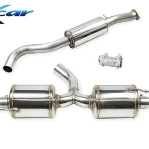 INOX CAR - TUBO CENTRALE SILENZIATO + ADATTATORE + POSTERIORE 2 SILENZIATORI CON USCITA DIAM. 100 RACING DX+SX TOYOTA YARIS GR 1.6 261CV 2020