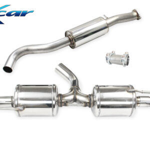 INOX CAR - TUBO CENTRALE SILENZIATO + ADATTATORE + POSTERIORE 2 SILENZIATORI CON USCITA DIAM. 100 X-RACE DX+SX TOYOTA YARIS GR 1.6 261CV 2020