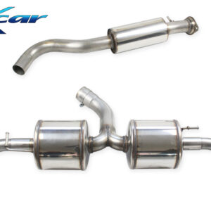 INOX CAR - TUBO CENTRALE SILENZIATO + ADATTATORE + POSTERIORE 2 SILENZIATORI CON USCITA DIAM. 114 RACING BLACK CERAMIC DX+SX TOYOTA YARIS GR 1.6 280CV 2024+