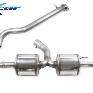 INOX CAR - TUBO CENTRALE DIRETTO + ADATTATORE + POSTERIORE 2 SILENZIATORI CON USCITA DIAM. 114 RACING BLACK CERAMIC DX+SX TOYOTA YARIS GR 1.6 280CV 2024+