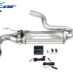 INOX CAR - POSTERIORE SILENZIATO CON USCITA 2 X DIAM. 80 BLACK CERAMIC + VALVOLA CON MOTORINO ELETTRICO + TELECOMANDO AUDI A3 8V SPORTBACK 2.0 TFSI SPORT 190CV 2WD 2016-2018