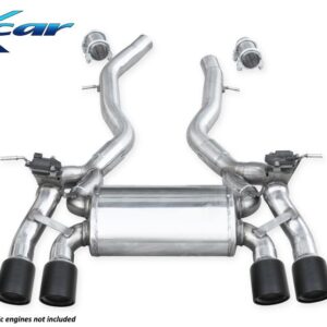 INOX CAR - TERMINALE CON USCITA 2 X DIAM. 90 X-RACE BLACK DX+SX + VALVOLE CON MONTAGGIO MOTORINI ELETTRICI BMW M4 F82 COUPE 3.0 431CV 2013