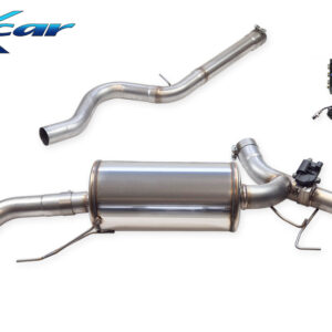 INOX CAR - TUBO CENTRALE DIRETTO + POSTERIORE CON USCITA DIAM. 100 X-RACE BLACK MATTE DX+SX + VALVOLA CON MOTORINO ELETTRICO + TELECOMANDO BMW SERIE 2 G42 220i 2.0 COUPE 184CV 2023