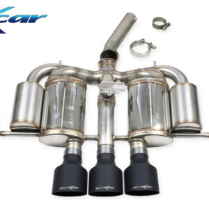 INOX CAR - POSTERIORE SILENZIATO CON USCITE CENTRALI 3 X DIAM. 114 RACING BLACK CERAMIC + VALVOLA CON MONTAGGIO MOTORINO ELETTRICO DI SERIE HONDA CIVIC TYPE R FL5 2.0i V-TECH (329CV) 2022