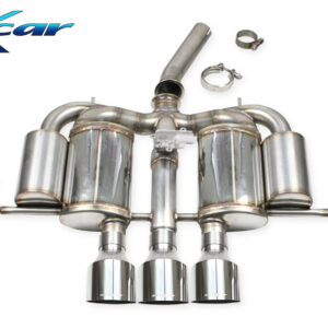 INOX CAR - POSTERIORE SILENZIATO CON USCITE CENTRALI 3 X DIAM. 114 RACING + VALVOLA CON MONTAGGIO MOTORINO ELETTRICO DI SERIE HONDA CIVIC TYPE R FL5 2.0i V-TECH (329CV) 2022