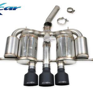 INOX CAR - POSTERIORE SILENZIATO CON USCITE CENTRALI 2 X DIAM. 100 RACING BLACK + 1 X DIAM.114 RACING BLACK + VALVOLA CON MONTAGGIO MOTORINO ELETTRICO DI SERIE HONDA CIVIC TYPE R FL5 2.0i V-TECH (329CV) 2022