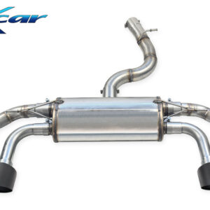 INOX CAR - POSTERIORE CON 1 SILENZIATORE CON USCITA 2 X DIAM. 100 RACING BLACK CERAMIC DX+SX +VALVOLE CON MONTAGGIO MOTORINI ELETTRICI AUDI S3 8Y 2.0 TFSI 310CV 2021