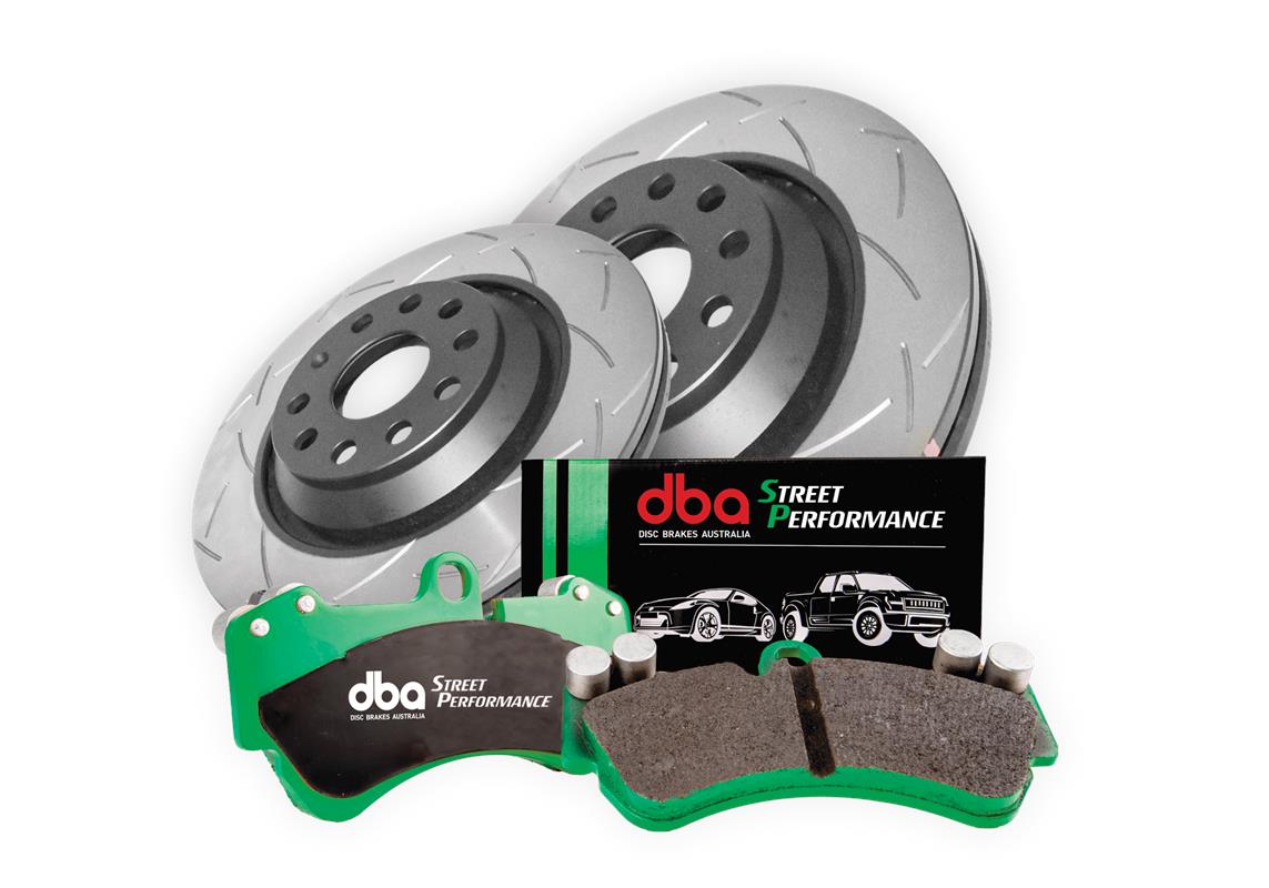 Brake Kit - 4000 Series T3 Slotted & Street Performance Brake Pads (2x DBA42809S + DB2384SP)