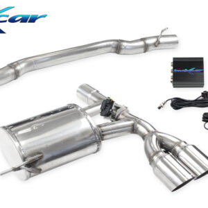 INOX CAR - POSTERIORE SILENZIATO CON USCITA 2 X DIAM. 90 RACING + VALVOLA CON MOTORINO ELETTRICO + TELECOMANDO MINI COOPER S F56 JCW GP 2.0T (306CV) 2020 / OPF 2020