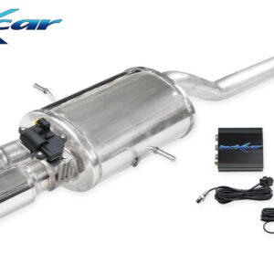 INOX CAR - POSTERIORE SILENZIATO CON USCITA CENTRALE 2 X DIAM. 80 X-RACE + VALVOLA CON MOTORINO ELETTRICO + TELECOMANDO MINI COOPER R56 S 1.6 175CV 2007