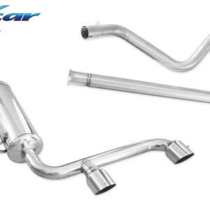 INOX CAR - TUBO CENTRALE DIRETTO + POSTERIORE CON USCITA CENTRALE 2 X DIAM. 76 RACING RENAULT MEGANE II 2.0 16V RS TURBO (225CV) 2004