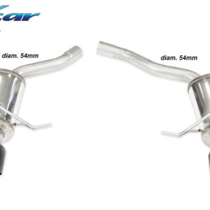 INOX CAR - POSTERIORE SILENZIATO CON USCITA 2 X DIAM. 100 BLACK CERAMIC DX+SX PORSCHE MACAN S 3.0 TDI V6 (250CV) 2013