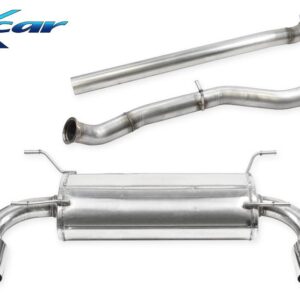 INOX CAR - TUBO CENTRALE DIRETTO + TERMINALE CON SILENZIATORE CON USCITA 1 X DIAM. 114 RACING DX+SX SUBARU BRZ 2.4i (234cv) (con GPF) 2022