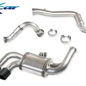 INOX CAR - TUBO SOSTITUZIONE CATALIZZATORE + TUBO INTERMEDIO + POSTERIORE CON USCITA CENTRALE 2 X DIAM. 90 X-RACE BLACK MATTE PORSCHE CAYMAN (SERIE 718) S 2.5I TURBO (350CV) 2016