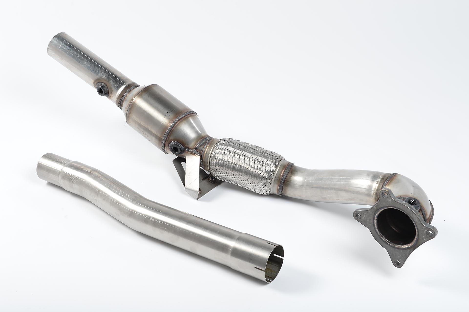 MILLTEK - SSXAU204 - Audi TT Mk2 TTS quattro 2008>2014 Cast Downpipe with HJS High Flow Sports Cat