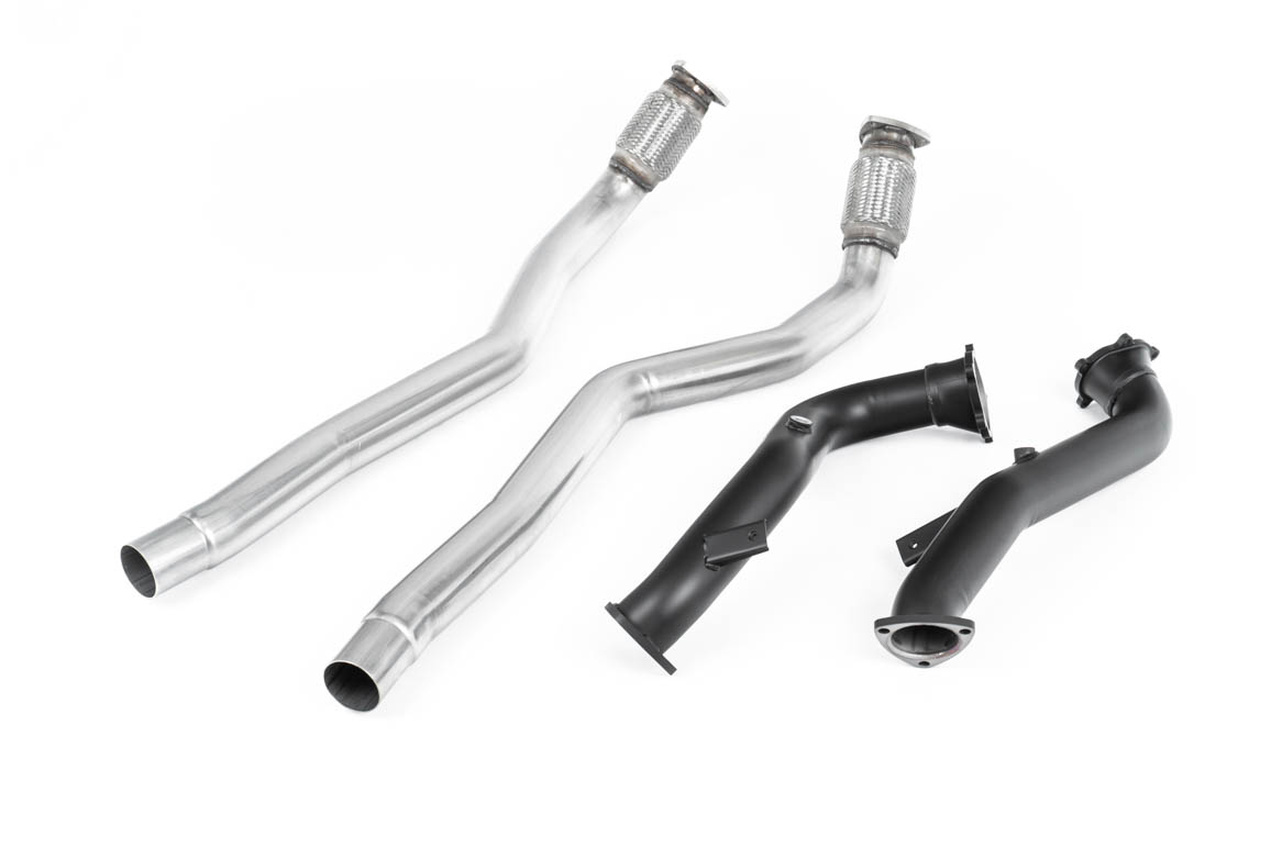 MILLTEK - SSXAU555 - Audi S6 4.0 TFSI C7 quattro / S7 Sportback 4.0 TFSI quattro S tronic / RS6 C7 4.0 TFSI biturbo quattro / RS7 C7 Sportback 4.0 V8 TFSI biturbo 2012>2018 Large-bore Downpipes and Cat Bypass Pipes