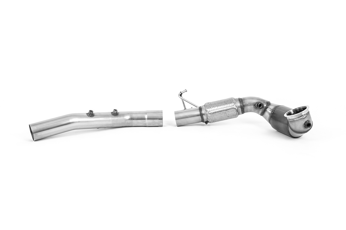MILLTEK - SSXVW639 - Cupra 2.0TSI 245ps / Seat Leon MK4 300ps / Skoda Octavia vRS 2.0 TSI 245PS / Volkswagen Golf Mk8 GTi 245-300 PS - Golf Mk8.5 GTi 265-300 PS (OPF/GPF Equipped Models Only) 2020>2026 Large Bore Downpipe and Hi-Flow Sports Cat