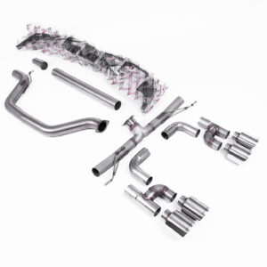 MILLTEK - SSXVW692 - Volkswagen  Golf  Mk8 GTi (Golf R Style Quad Outlet - 245ps OPF/GPF Equipped Models Only) 2020>2024  Particulate Filter-back