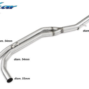 INOX CAR - TUBO CENTRALE DIRETTO PORSCHE MACAN 2.0 TFSI (245CV) 2019-2020 / 2.0 TFSI (265CV) 2022 / MACAN T 2.0 TFSI (265CV) 2022 CON 1 VALVOLA DI SERIE