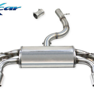 INOX CAR - POSTERIORE CON USCITA 2 X DIAM. 100 X-RACE DX+SX + VALVOLE CON MONTAGGIO MOTORINI ELETTRICI DI SERIE VOLKSWAGEN GOLF 7 2.0 R TSI (300CV) 2014