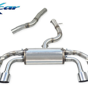 INOX CAR - TUBO CENTRALE DIRETTO + POSTERIORE CON USCITA 2 X DIAM. 114 RACING DX+SX + VALVOLE CON MONTAGGIO MOTORINO ELETTRICI DI SERIE VOLKSWAGEN GOLF 8 2.0 R (333cv) con OPF 4WD 2023