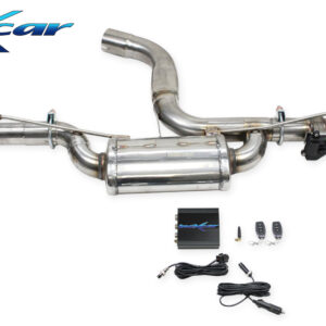 INOX CAR - POSTERIORE CON USCITA DIAM.100 RACING BLACK CERAMIC DX+SX + VALVOLA CON MOTORINO ELETTRICO + TELECOMANDO VOLKSWAGEN GOLF 8 2.0 GTI (245CV) 2020