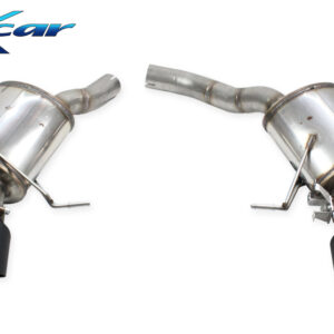 INOX CAR - POSTERIORE SILENZIATO CON USCITA 2 X DIAM. 114 RACING BLACK CERAMIC DX+SX + VALVOLA CON MONTAGGIO MOTORINO ELETTRICO DI SERIE PORSCHE MACAN S SERIE 95B.2 3.0 V6 (354cv) (con GPF) 2019-2021
