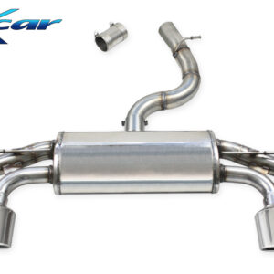INOX CAR - POSTERIORE CON USCITA 2 X OVALE + VALVOLE CON MONTAGGIO MOTORINI ELETTRICI DI SERIE VOLKSWAGEN GOLF 7 2.0 R TSI (300CV) 2014