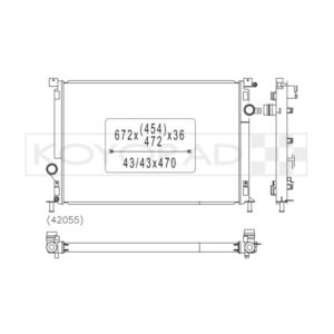 Koyorad Aluminium Radiator Part No. KV322787N
